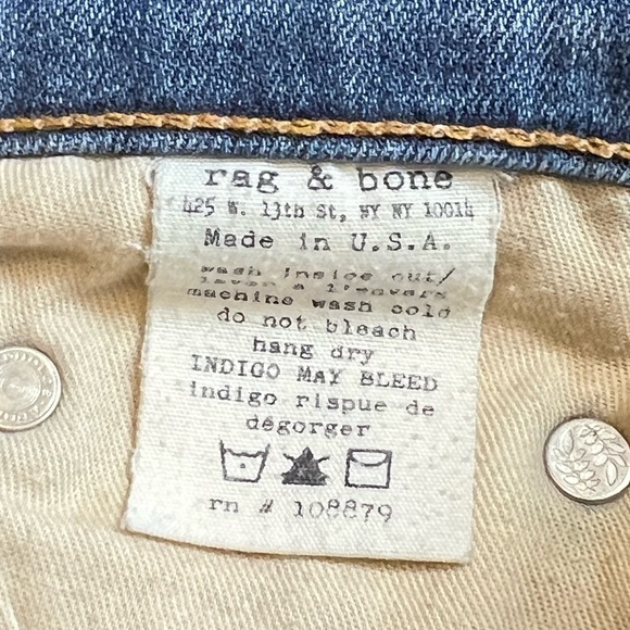 Rag & Bone Women’s Sz 28 Mid Rise Skinny Distressed Denim Jeans - Picture 12 of 12